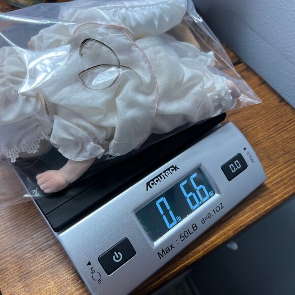 Pauline Bjonness Jacobsen Baby Doll Porcelain Satin Cloth Blonde Hair Blue Eyes - Picture 13 of 13